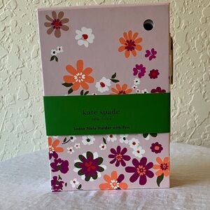 Kate Spade: NWT White Floral Loose Note Paper Holder & Pen
